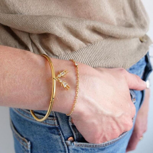 Bracelet Jonc finition dorée – Fam.heart